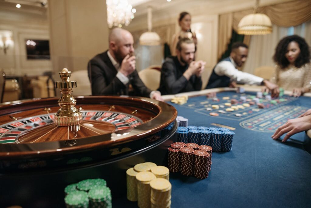 roulette table at a casino